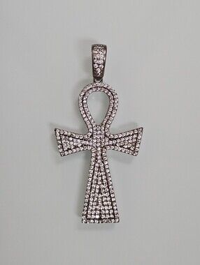 Ankh S925 Pendant Sterling Silver Pave CZ